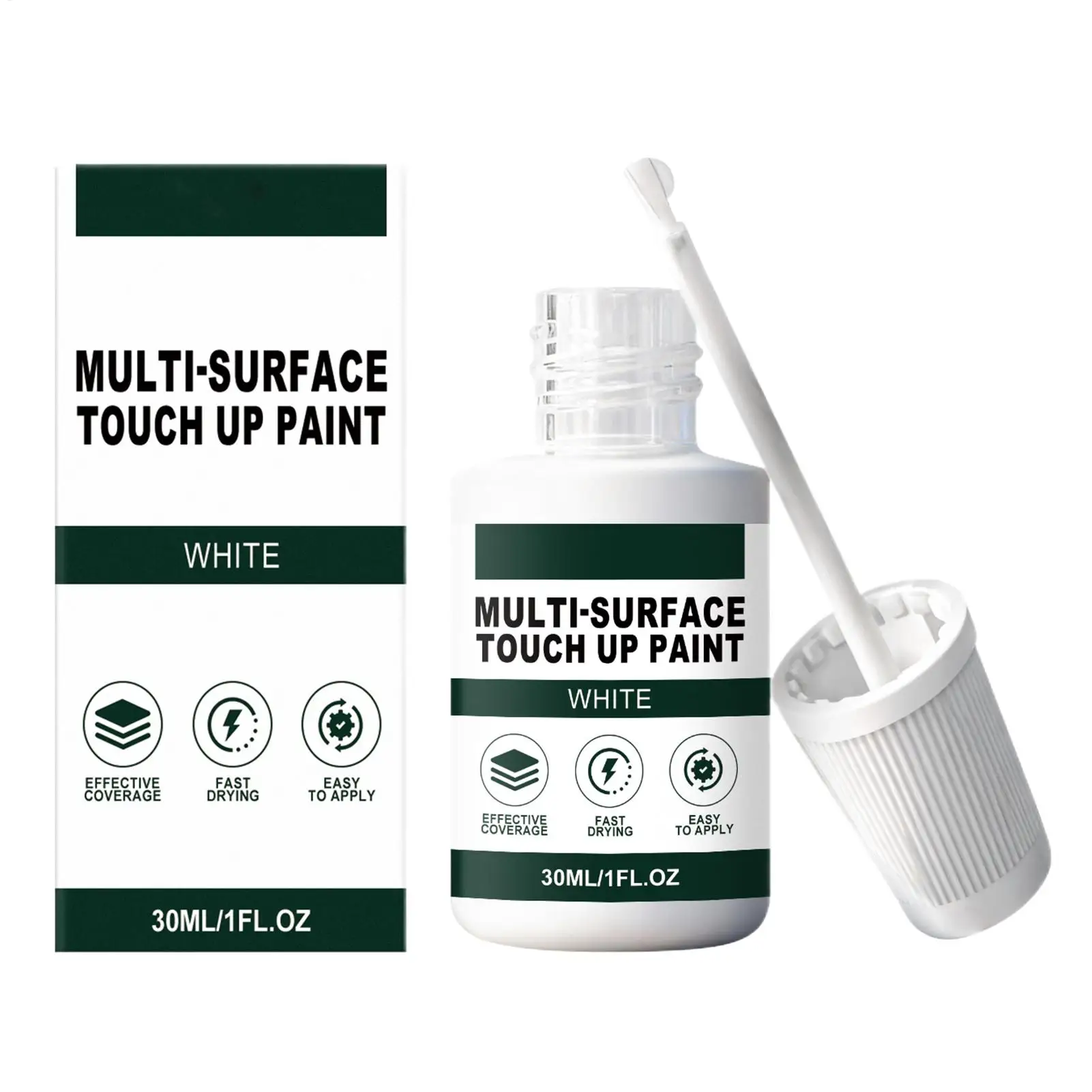 White Paint Pen for Wood 30ML Waterproof Fine Tip Scratch Filler Quick drying for Enamel Kitchen Cabinet Furniture Door Metal