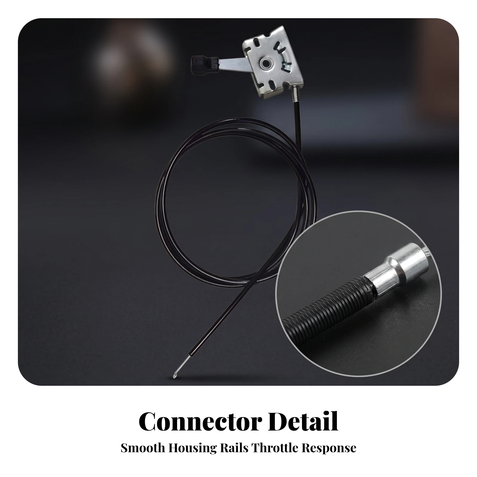 Throttle Control Cable with Mounting Bracket Quick Response Throttle Control Cable Part Flexible Coiled for Equipment Repair