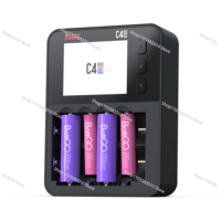 ISDT C4 EVO Smart Battery Charger LCD Display with Type-C QC3.0 Output for AA AAA Li-ion Battery with IPS Display Screen