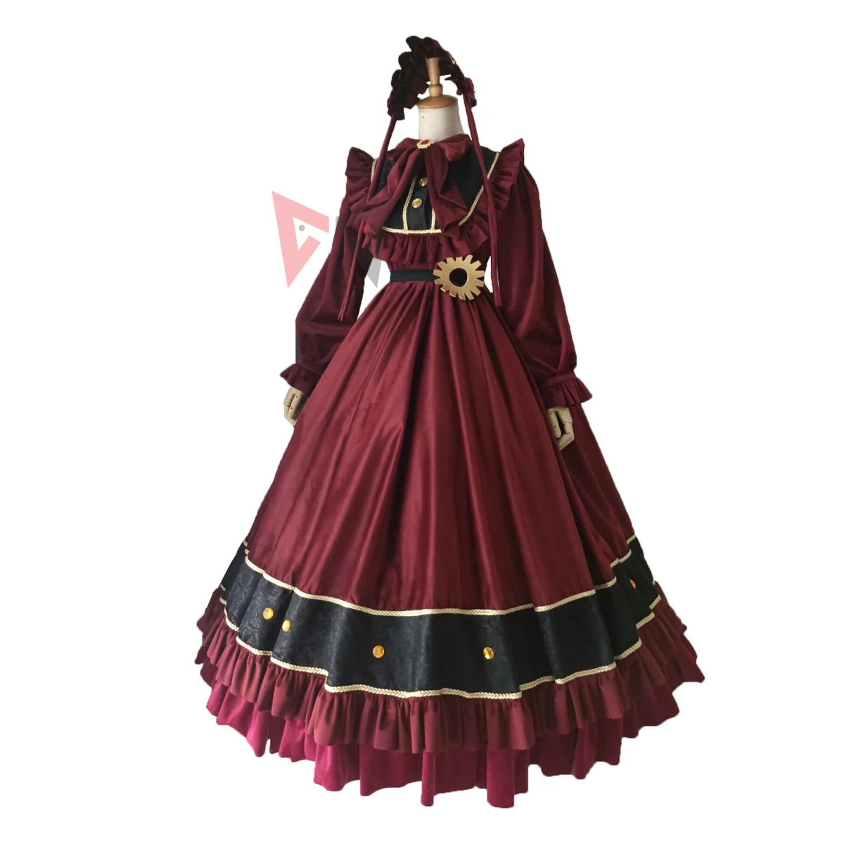 Anime Ensemble Stars Cosplay Costume Itsuki Shu Lolita Cosplay Dress Hat Set Deep Red Velvet Fabric Custom Made