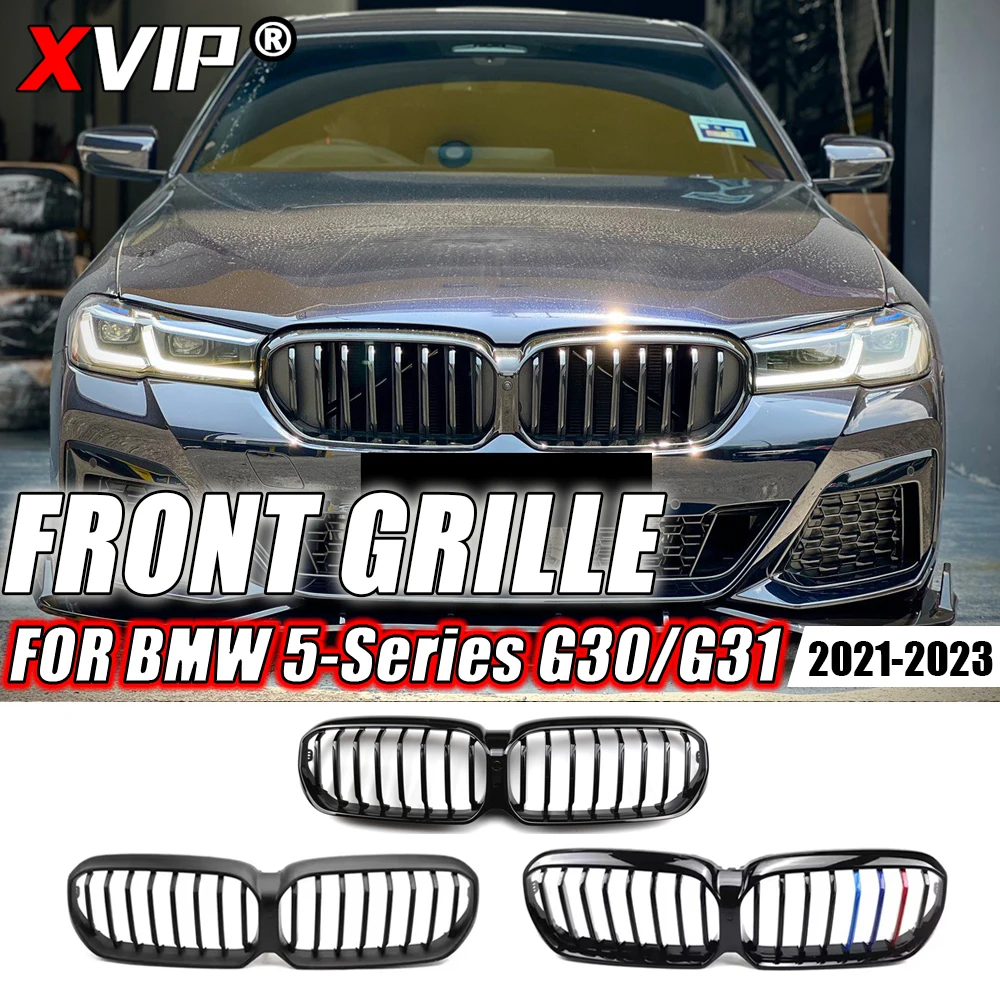 

XVIP Front Bumper Grill Sports M Style Grille For BMW 5-Series G30/G31 2021-2023 530i 540i Single Line Style Double Slat Grilles