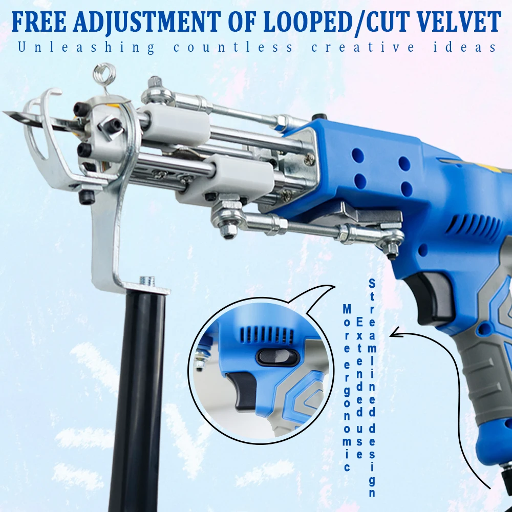 AK تلمم بندقية 2 في 1 مجموعة السجاد الكهربائي تلمم بندقية السجاد الكهربائي Tapis الحياكة تلمم مسدس النسيج يتدفقون البساط آلة #5