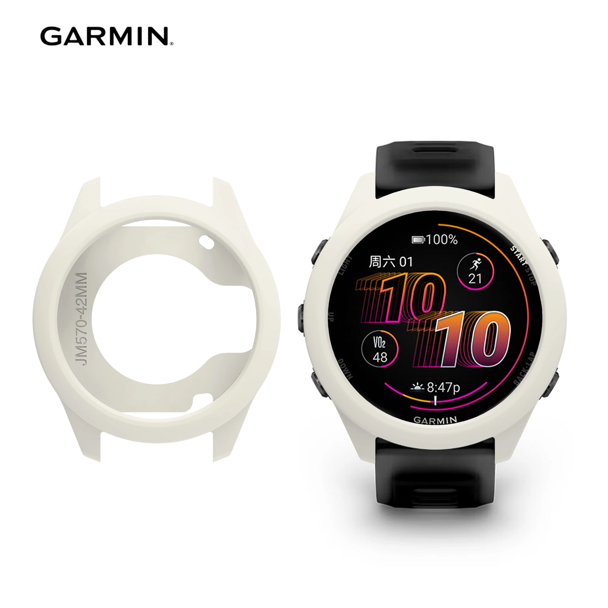 Silicone Case Protective Cover For Garmin Forerunner 570 42mm 47mm Full Body Soft Tpu Full Cover for garmin fr 570 Hollow Casing