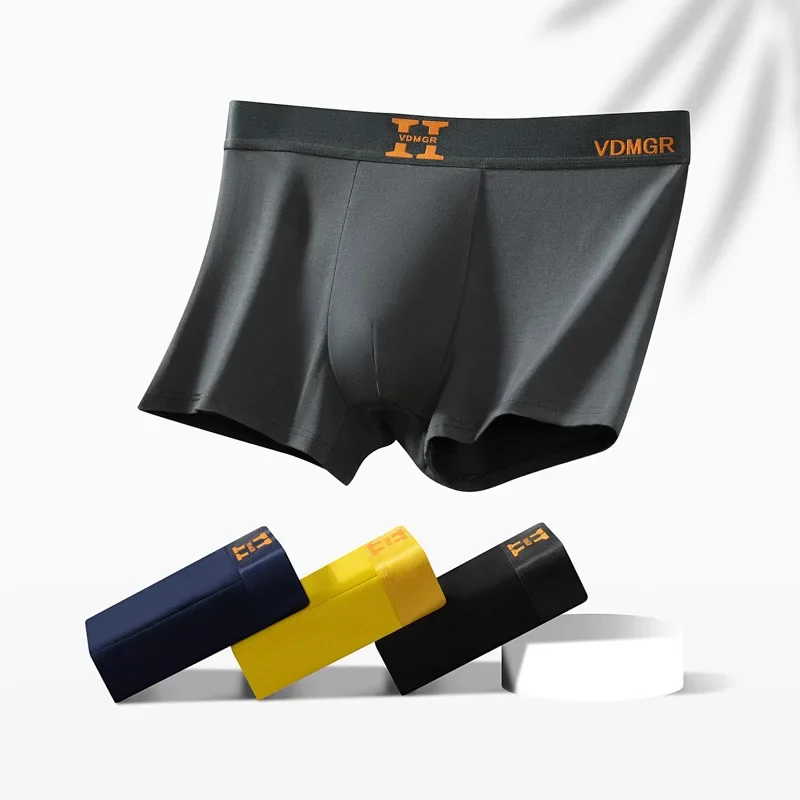 الفاخرة مشروط المغناطيسي ملابس داخلية للرجال تنفس الرطوبة فتل كبيرة الحجم سراويل داخلية للرجال هدية صندوق الصيف شقة القدم السراويل