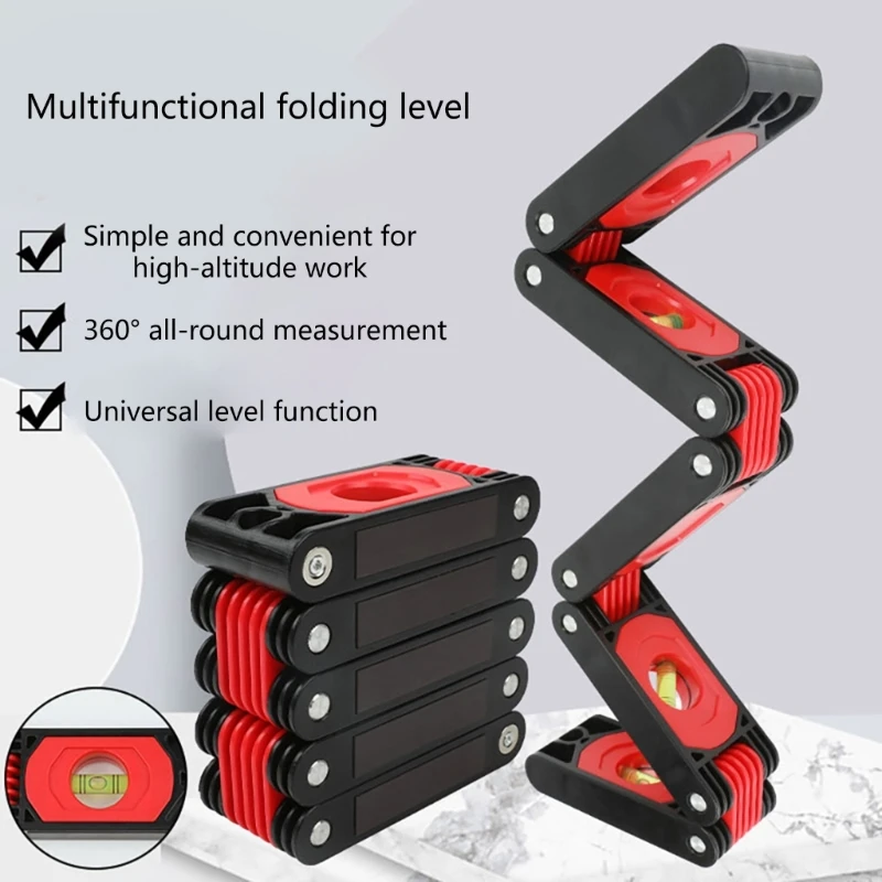 Foldable Level Measuring Tool, Level With Magnet For Multi Angles Measuring, Level For Woodworking Magnetic Level Tool