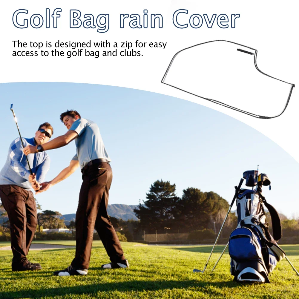 Golf Bag Hood Rain Cover with Zipper Golf Bag Protector Dustproof Waterproof Shield Anti-Static Outdoor Golf Supplies