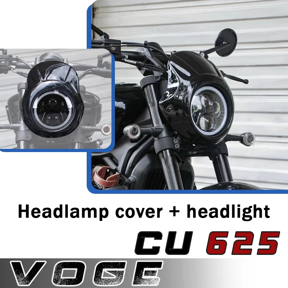 For VOGE CU625 voge 625cu motorcycle modified pig head cover headlight assembly retro LED headlight front headlight