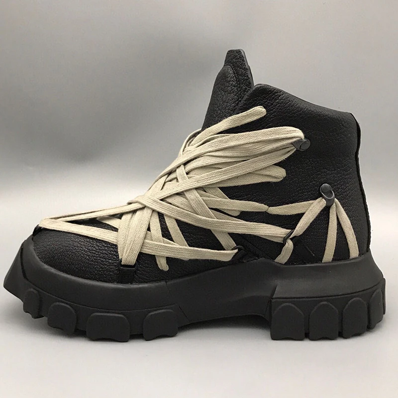 Botas de cuero originales de lujo para hombre, estilo punk gótico, zapatos de diseñador negros, botas de cowboy con plataforma, botines modernos y elegantes para hombre