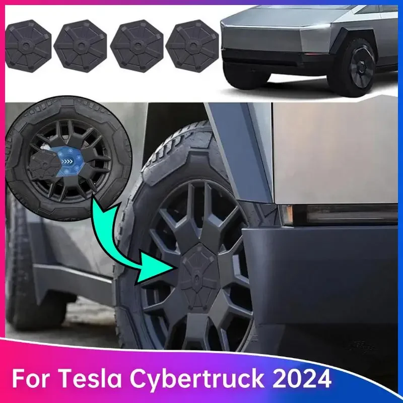 

Car Wheel Center Hub Caps Cover For Tesla Cybertruck 2024 Car Wheel Accessories 4PCS Full Coverage Tyre Center Caps