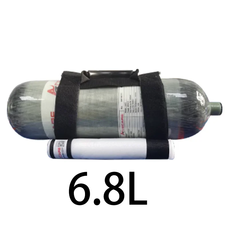 ACECARE 4500Psi 300Bar 6.8L tanque de aire de cilindro de fibra de carbono con correas de cilindro de aire profesionales para buceo M18 * 1.5