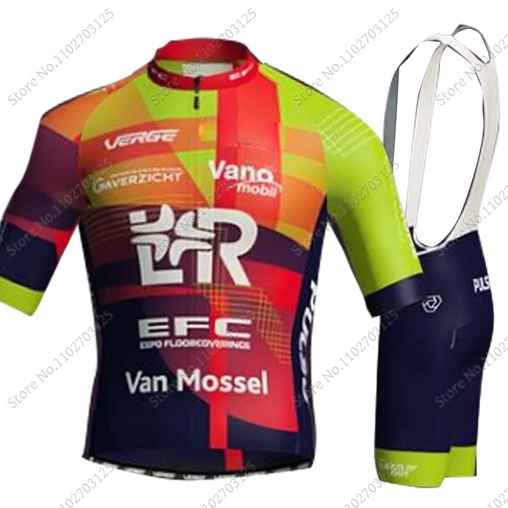 2024 EFC L&R Van Mossel Team Cycling Jersey Set Belgium Cycling Clothing Bicycle Shirt Road Bike Suit MTB Ropa Maillot