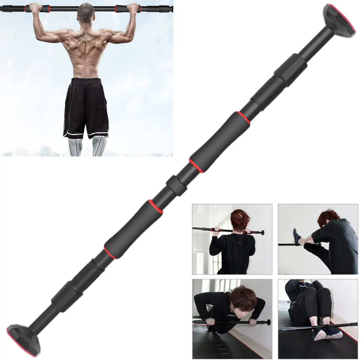 Fitness Pull Up The Horizontal Dip Bar Doorway Adjustable Thickening Steel Pipe Horizontal Pull Up Bar