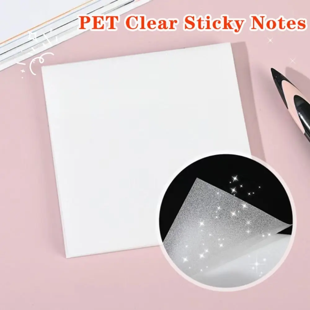 

Eco-Friendly PET Sticky Notes Pearlescent Transparent Memo Pads Waterproof Self-Adhesive Notes Study Note Taking