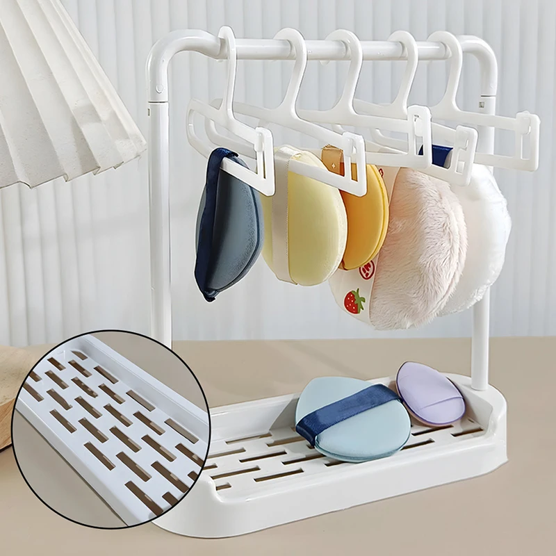 5 ชิ้นเครื่องมือแต่งหน้า Drying Rack ฟองน้ําความงามเครื่องสําอางแป้งพัฟแขวนแบบพกพา Organizer