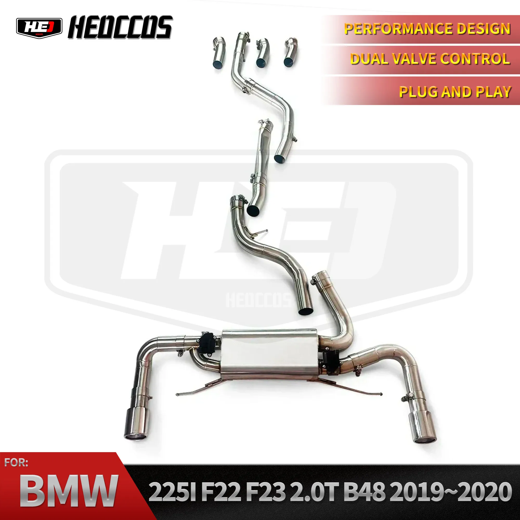 HEO For BMW 225I F22 F23 2‑Door 2.0T B48 2020‑2022 Performance Valvetronic Catback Exhaust Replacement Assembly