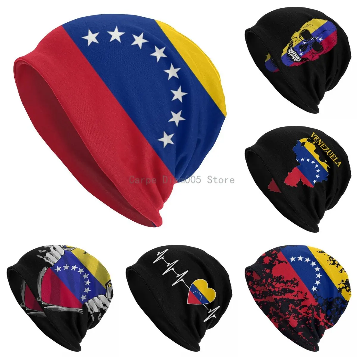 

Flag Of Venezuela Beanie Bonnet Knitted Hats Women Men Hip Hop Winter Warm Skullies Beanies Cap for Ski