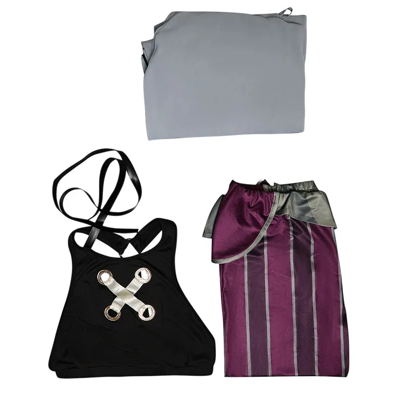 게임 LOL 코스프레 회색 망토 세트 의상 가발 Arcane Figure Jinx Roleplay Fantasia 여성 복장 할로윈