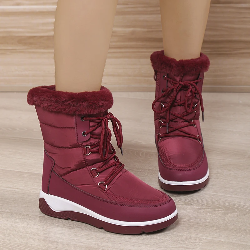 

Winter Plus Velvet Warm Thick Sole Heightening Fashion Women's Shoes New Comfortable Casual Snow Boots Botas Mujer