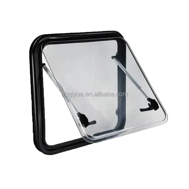 

1450x550mm Caravan Parts RV Windows Double Pane Acrylic Glass Black Aluminum Frame Caravan Window For RVs Motorhome