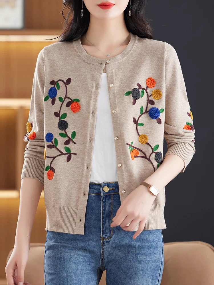 Pull cardigan à manches longues pour femmes, tricots à boutonnage simple, vêtements pour femmes, printemps, automne