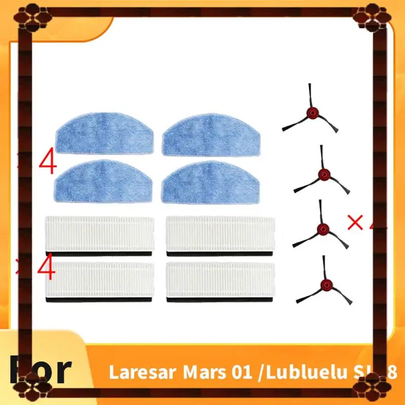 تسليم 24 ساعة 12 قطعة لـ Laresar Mars 01 /Lubluelu SL68 ملحقات آلة الكنس فرشاة جانبية مرشح ممسحة