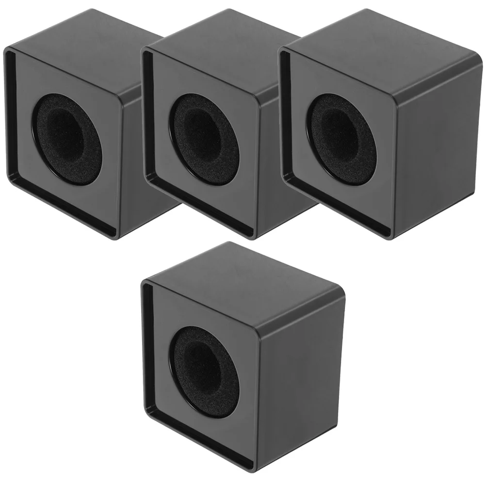 4 Pcs Microphone Label Logo Flag Station Cube Mini Easy to Use Case Abs Cover Wireless Black