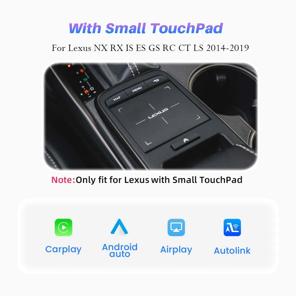 BONROAD Draadloze CarPlay Interface voor Lexus RX NX IS ES GS RC CT LS LX LC UX 2014-2019 Android Auto AirPlay Bluetooth Module