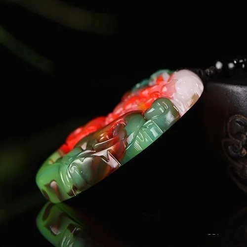 Natural Hotan Jade Color Jade Pendant Men's and Women's Money Transfer Popular Versatile Pendant Accessories