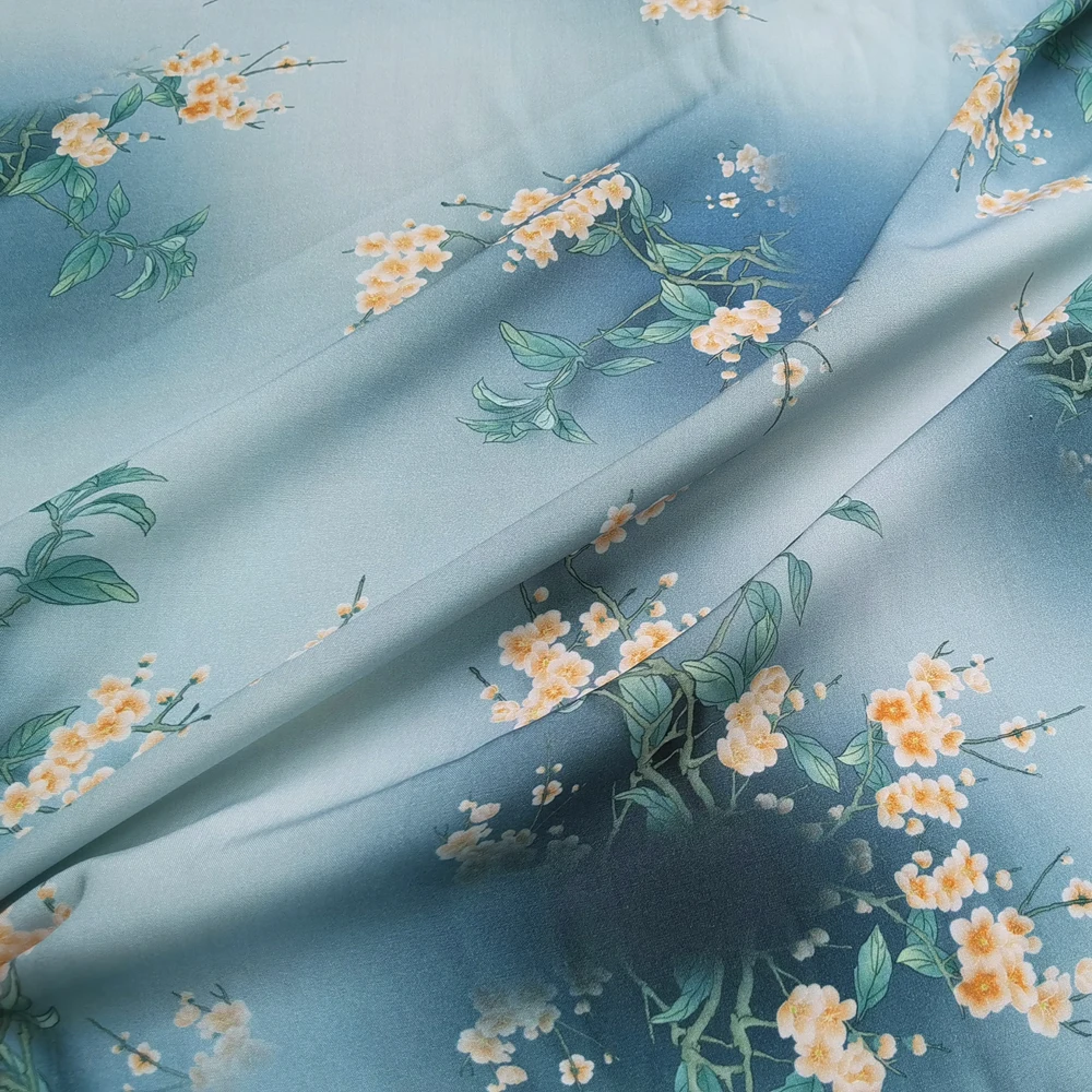 1 meter X 1.4 meter Elegant Floral Rayon Material Soft Viscose Fabric For Dress Shirt Sewing