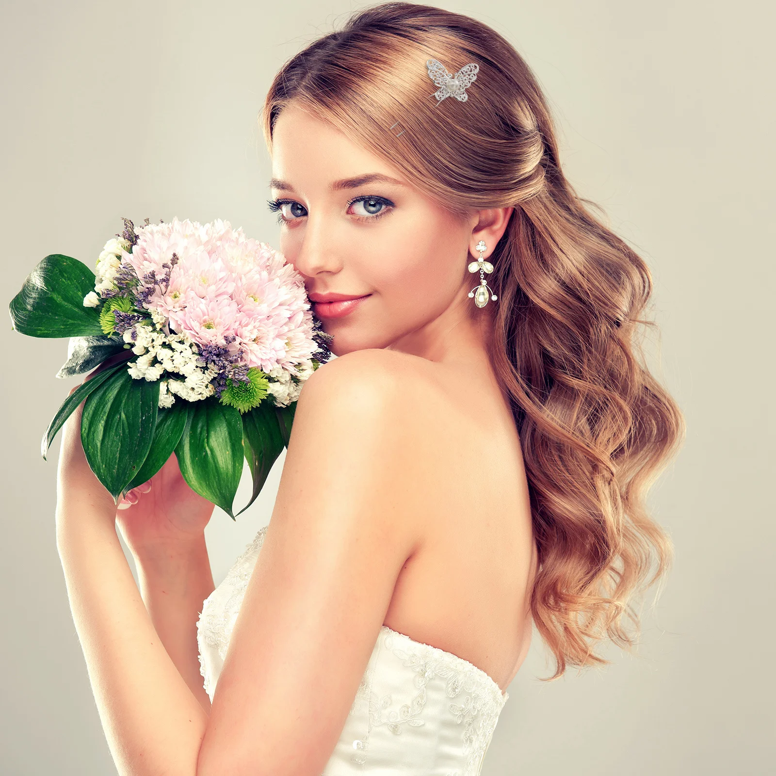 12 قطعة دبوس شعر على شكل فراشات لؤلؤية دبوس شعر رائع لحفلات الزفاف غطاء رأس للنساء إكسسوار شعر أنيق لتزيين الحفلات