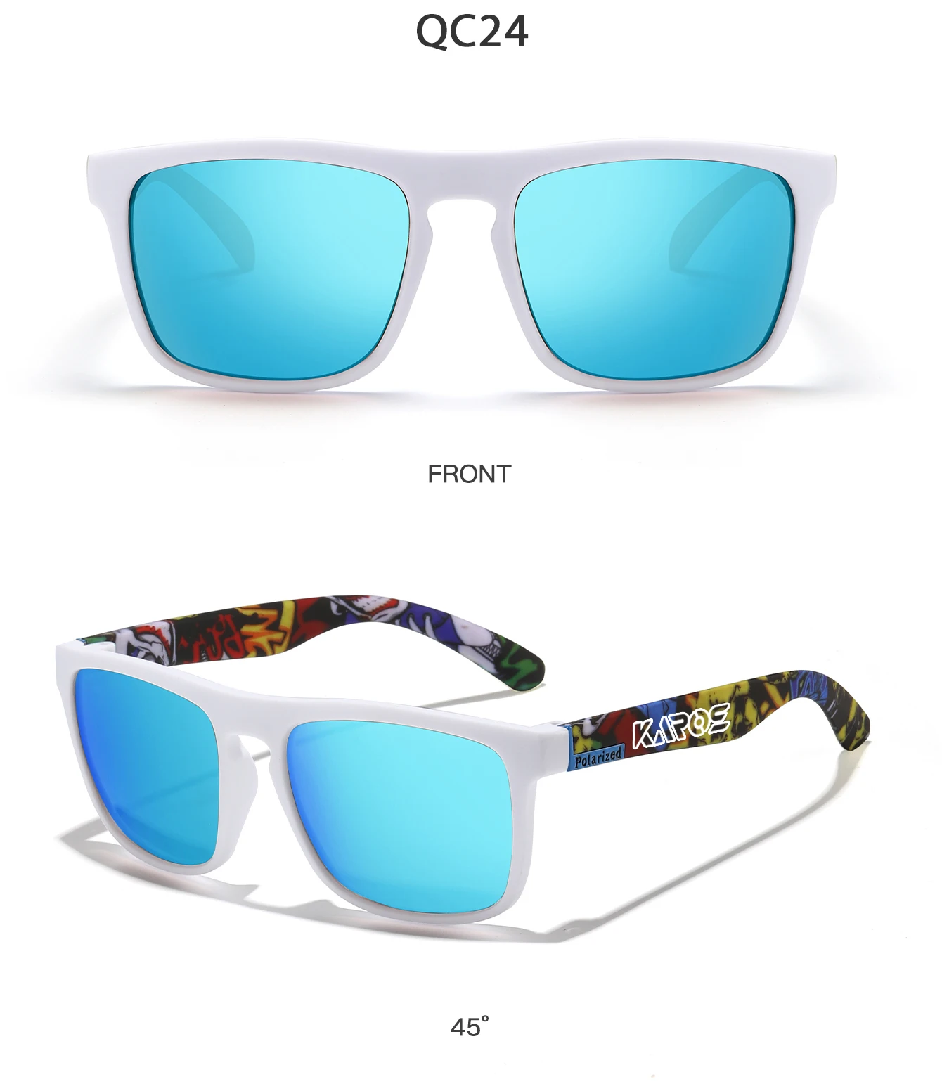 KAROS 2 Stück modische polarisierte Sportbrillen für Männer und Frauen, stilvoll, Camping, Wandern, Radfahren, Laufen, UV400-Schutz, Sonnenbrille YZ24 – Detail 19