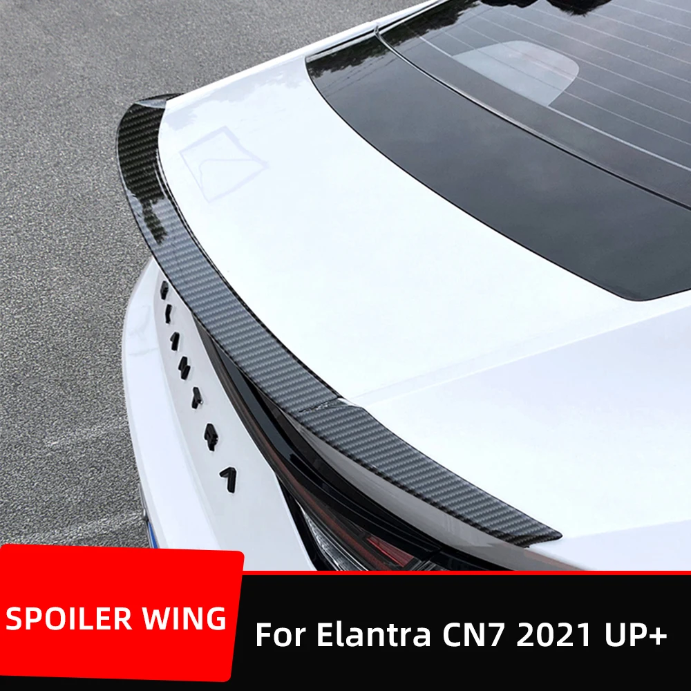 For Hyundai Elantra CN7 2021 2022 Car Rear Trunk Lid Lip Body Kit Spoiler Wings Sport Styling Carbon Tuning Exterior Accessories