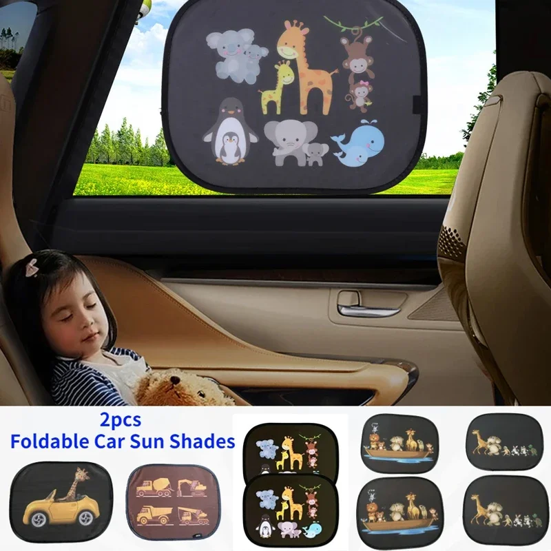 

2pcs Car Window Shade Foldable Animal Auto Sunshade Creative Car Sun Shades UV Protect Curtain Wholesale universal