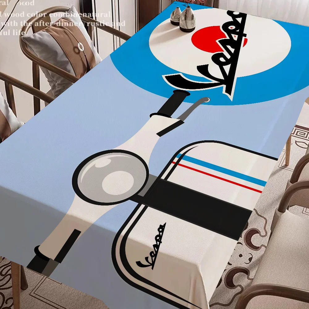 

Scooter V-Vespa Pattern Home Tablecloths Dining Decoration And Rectangular Table Accessories Waterproof Cloth Anti-stain