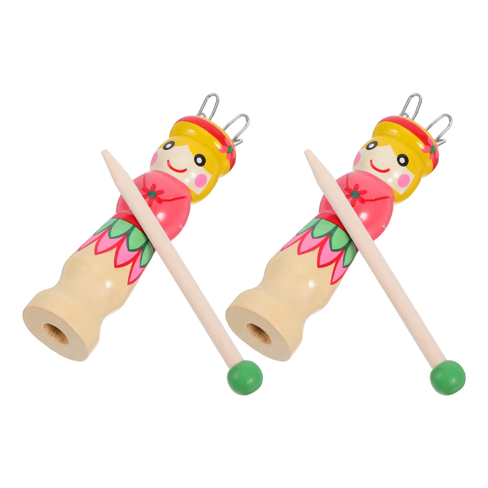 

2 Sets Colored DIY Hand Knitting Tools Wooden Craft Kits for Kids Beginners Smooth Surface Easy Projects