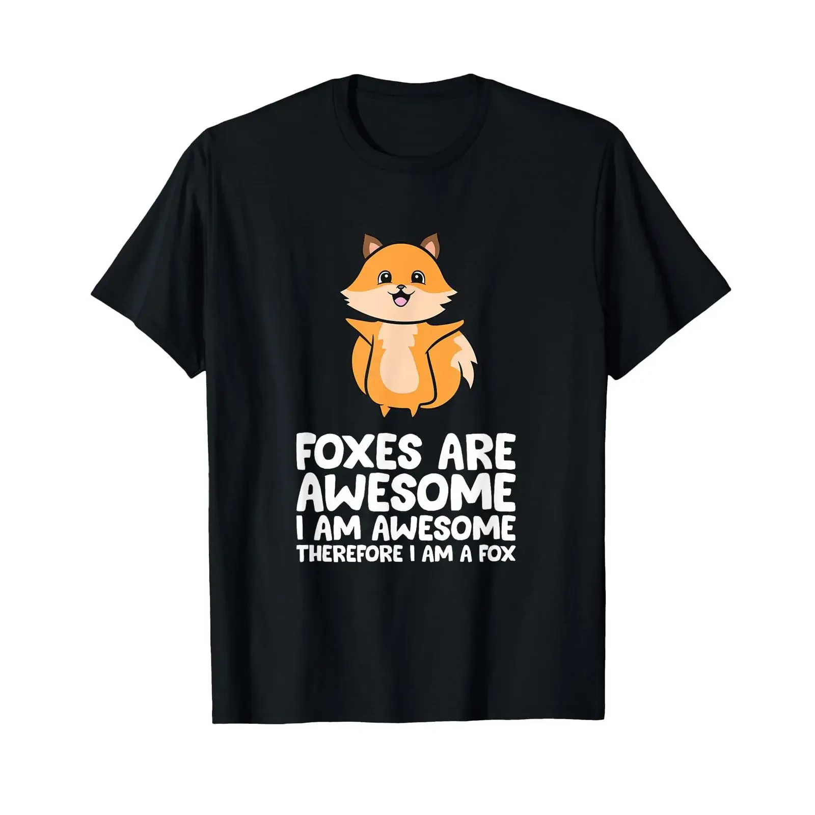 Foxes are Awesome I am Therefore a Fox T Shirt vintage Washed Unisex fashion homme graphic Top For Everyday Wear streetwear