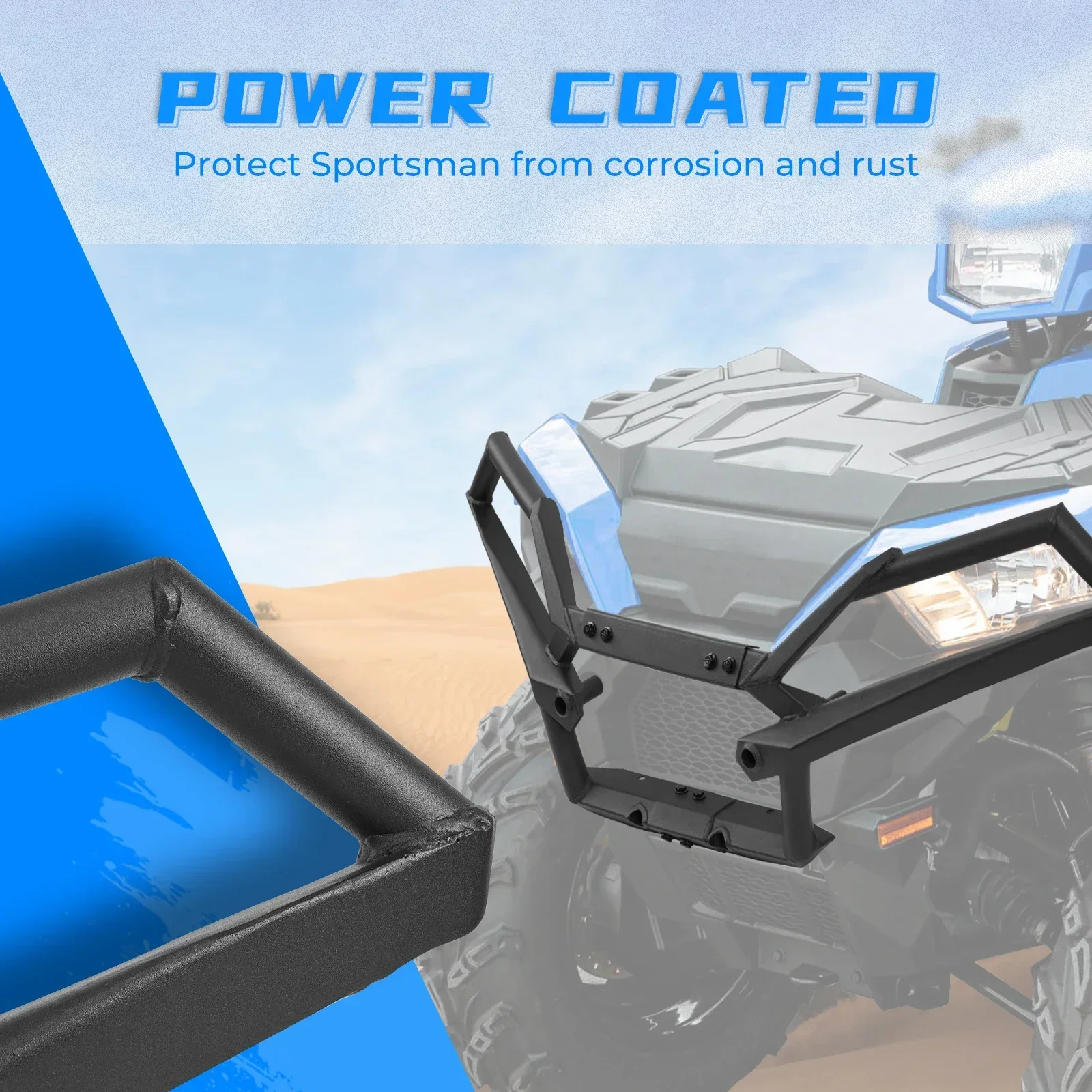 KEMIMOTO-Protector de parachoques delantero ATV, Protector de cepillo Compatible con Polaris Sportsman 850 / XP 1000 2017-2024 2025, parachoques
