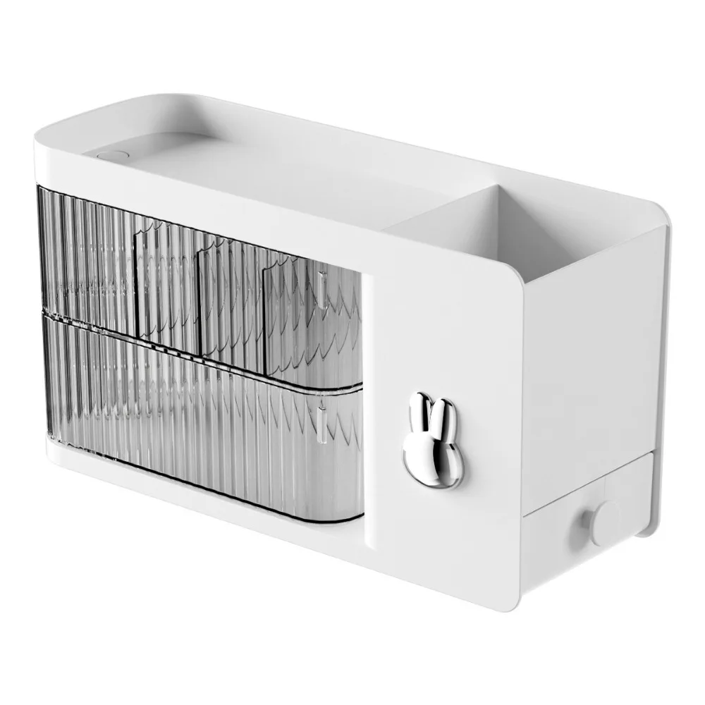 

Wall-Mounted Data Cable Storage Box Large Capacity Rotatable Cosmetic Storage Box with Compartments Space Saving Desktop Shelves