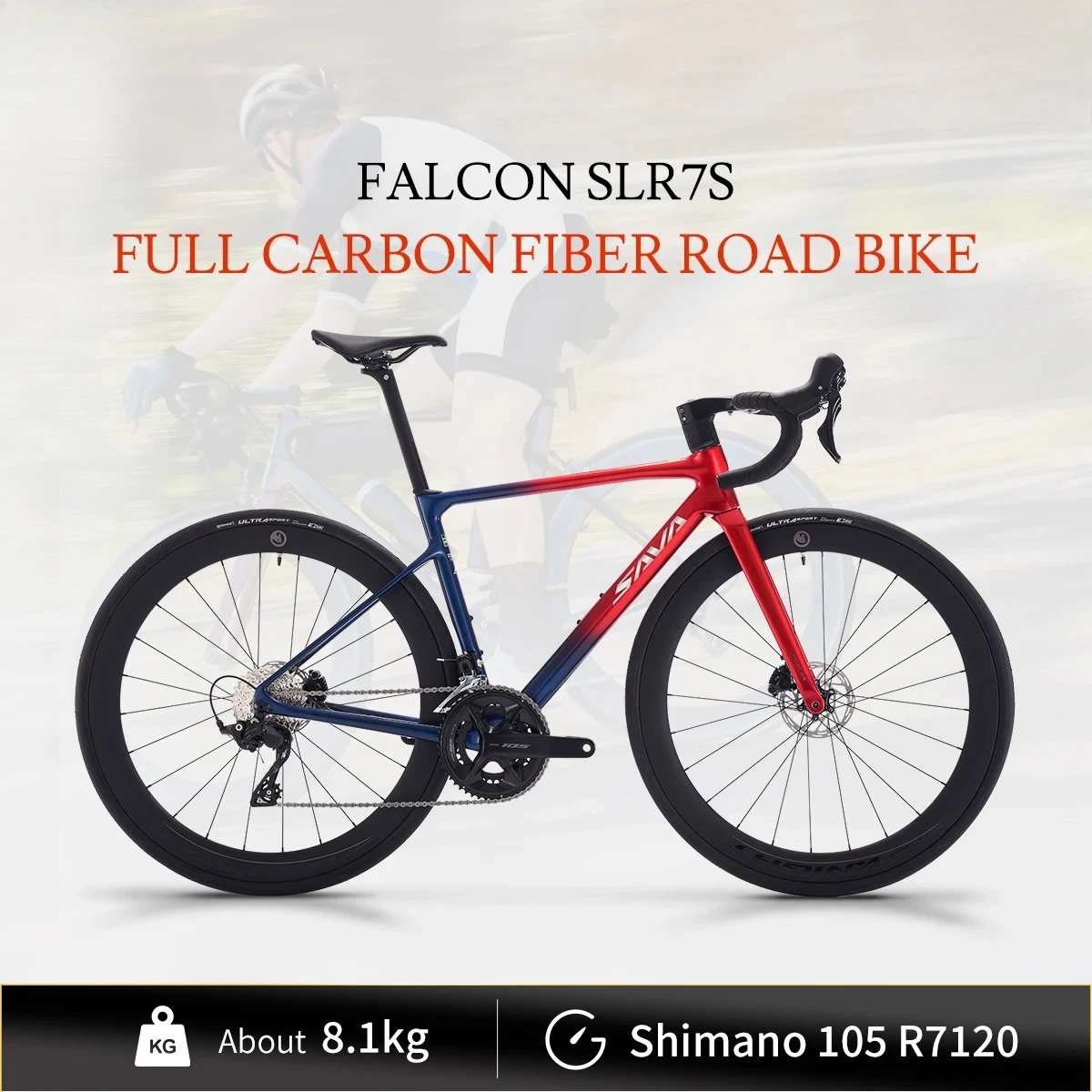 Falcon SLR7 Full Carbon Fiber Electronic Shift Road Bike 24 Speed with SHIMAN0 105 7170 Di2 Kit Carbon Fiber Road Bike Race