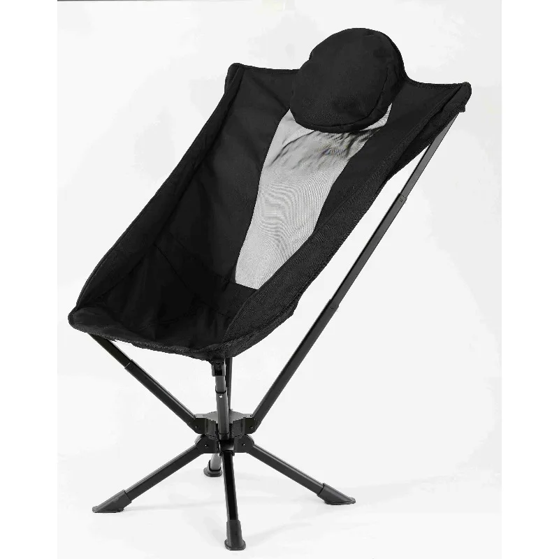 Portable Camping Folding Chairs, Lightweight Aluminum 360 Degree Swivel Rotating Chair, Modern Moon Chairs for Outdoor