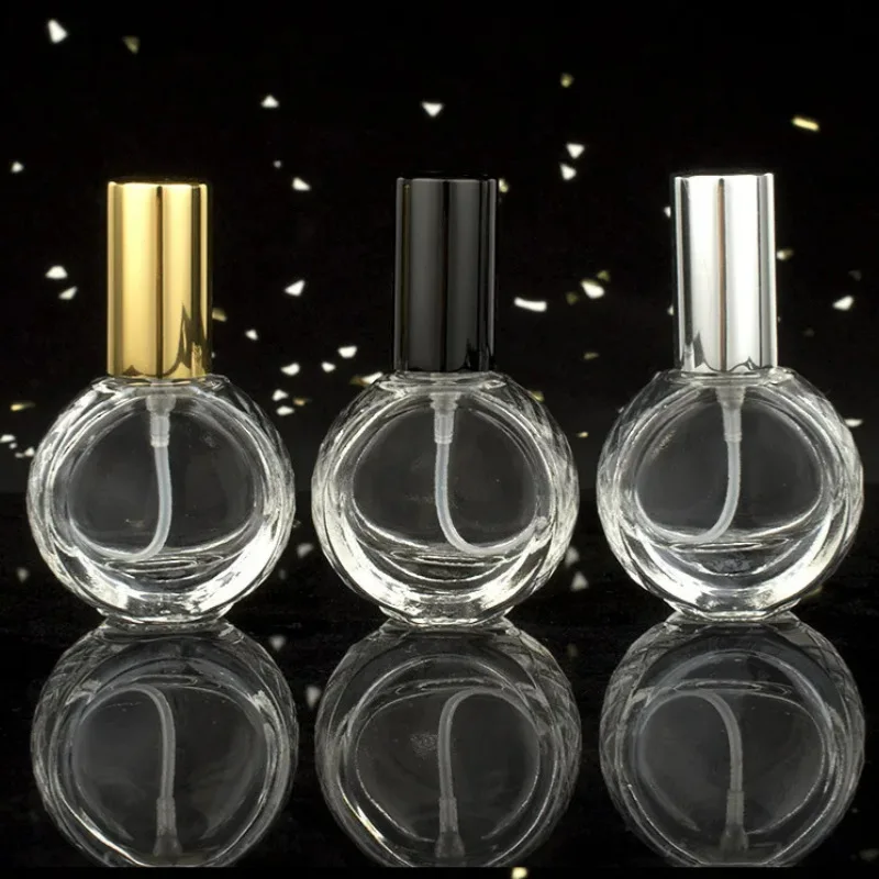10ML Glass Perfume Bottle Round Flat Spray Refillable Travel Mini Atomizer Mini Empty Beauty Cosmetic Containers