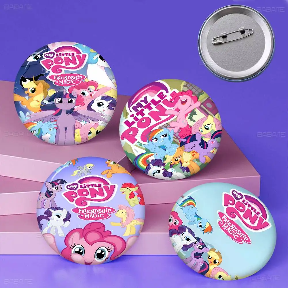 Cartoon My L-Little P-Pony Pink Anime Brooches Cute Cartoon  Badge Jacket Jeans Lapel Pin Gift Accessorie