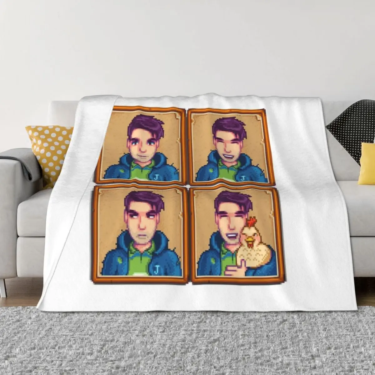 

Stardew Valley - Shane Throw Blanket Stuffeds Picnic bed plaid Winter beds Blankets