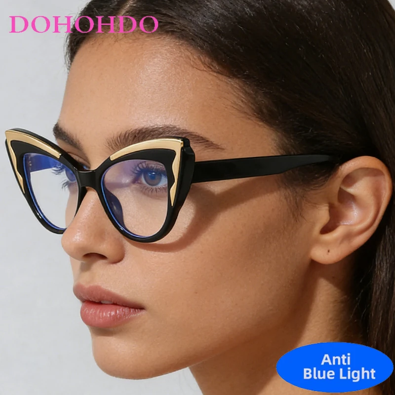 

Luxury Fashion Cat Eye Women Anti-Blue Light Optical Glasses Brand Design Reading For Computer Protection Eyeglass Lentes Ladies