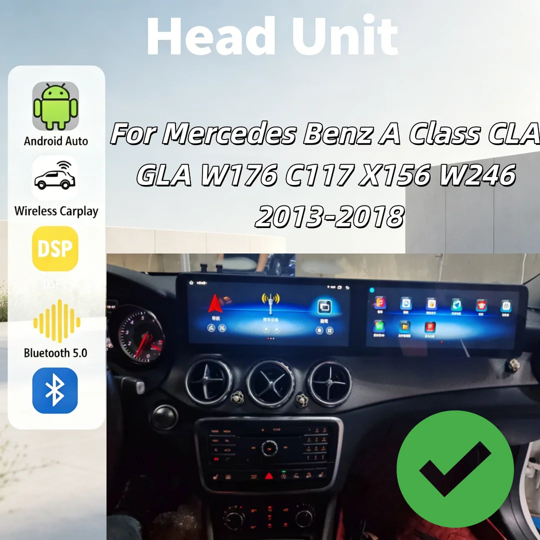 

CY Dual Screen Car Multimedia Screen Radio For Mercedes Benz GLA CLA A/B CLASS W176 X117 X156 W205 W246 2013-2018 GPS CarPlay 4G