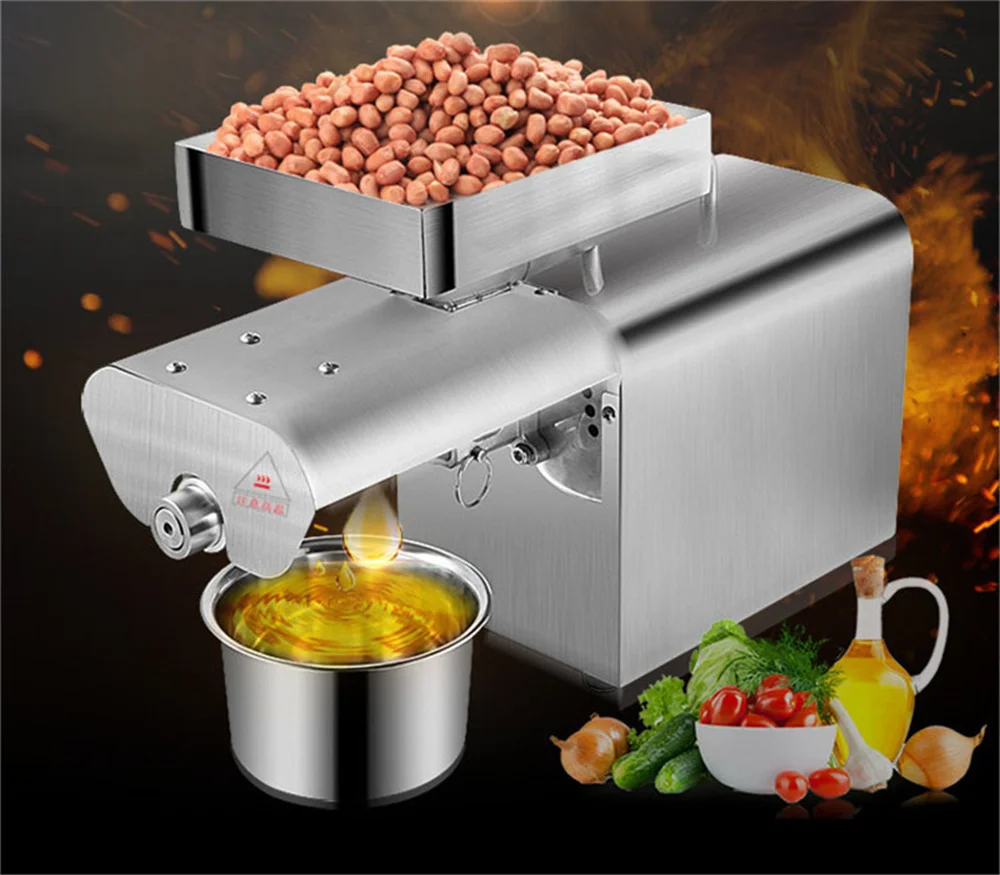 Oil Press Machine Mini Oil Extracting Machine Small Olive Oil Extractor Stainless Steel Oil Press Home Commercial Oil Extractor