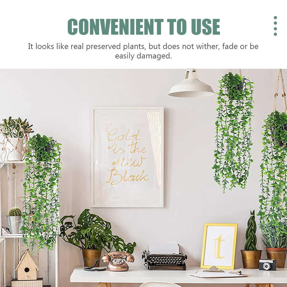 

2pcs Lifelike Rattan Hanging Plant Decorations Realistic Fake Vine Pendants Wall-Mounted Garden Fence Decoration Indoor Outdoor