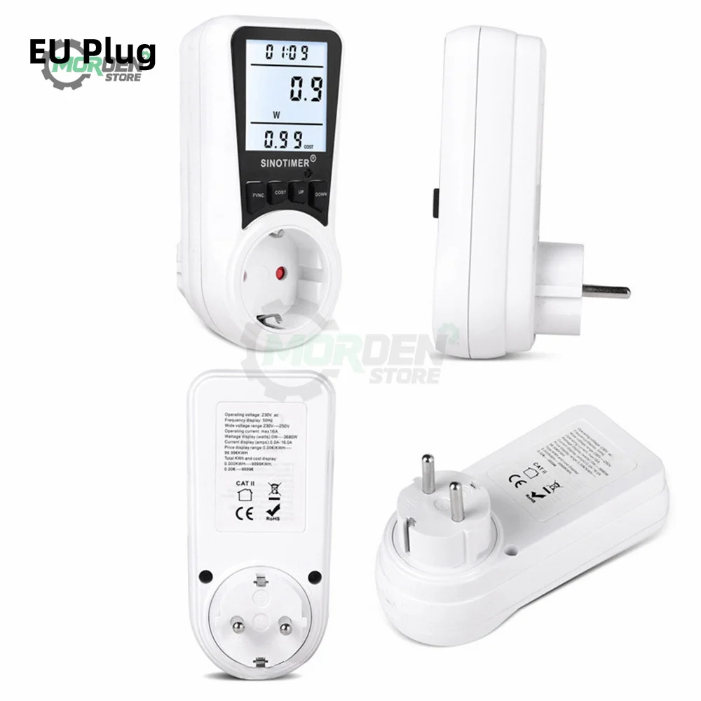 Electrical Usage Monitor Energy Power Consumption Wattmeter Plug-in Socket Power Kilowatt Wattage Meter for Home Appliance Tool