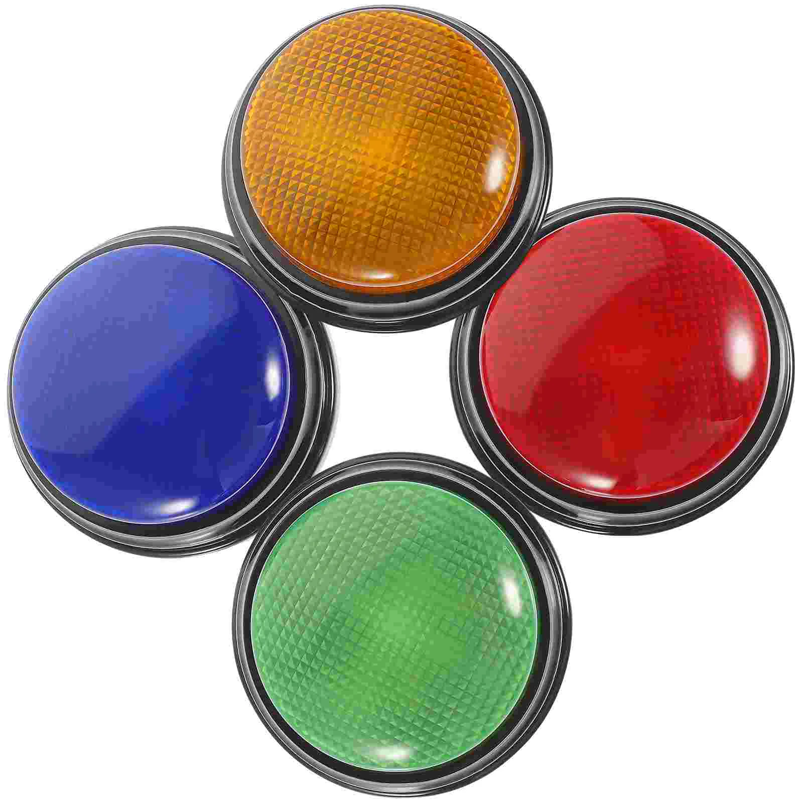 Button Office Prank Toy, Jogo Engraçado Prop, Resposta Buzzers com Luz, Botão De Som, Botões De Festa, Decoração Para Vocalizar Voz, 4 Pcs