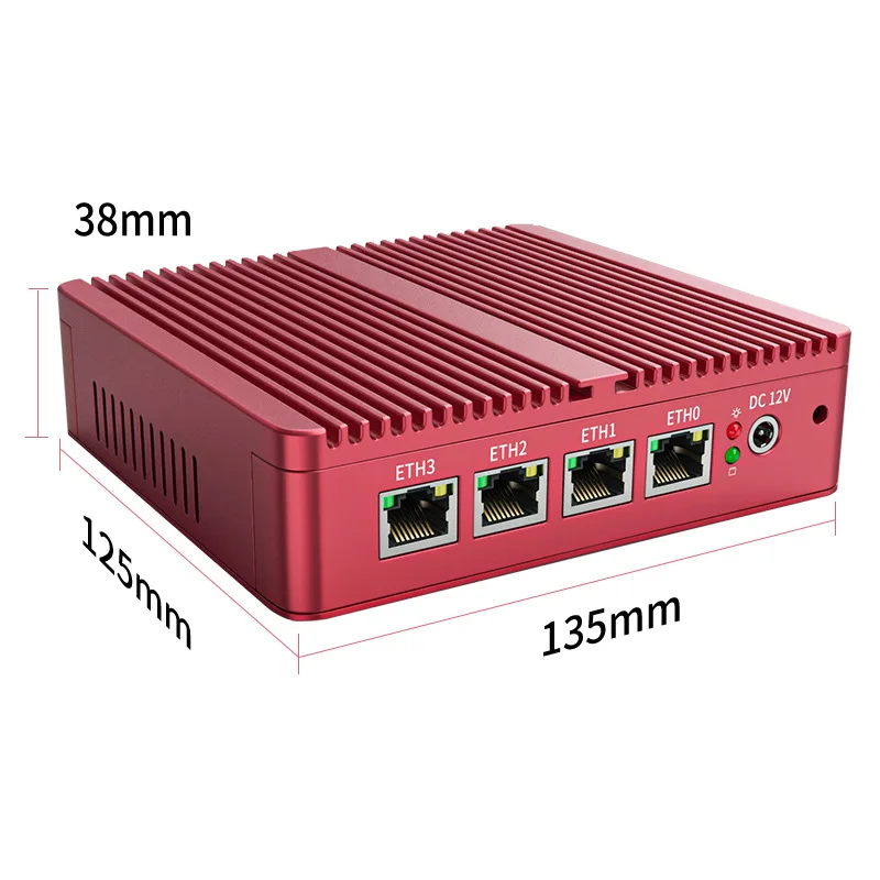 كمبيوتر صغير بدون مروحة عالي الجودة للاستخدام الصناعي J4125/J1900 DDR4 RAM 4 LANs جدار الحماية وصندوق VPN مع مقابس AU/US/CN #5